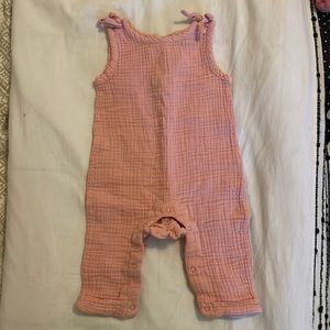 Pink Linen Baby Jumper